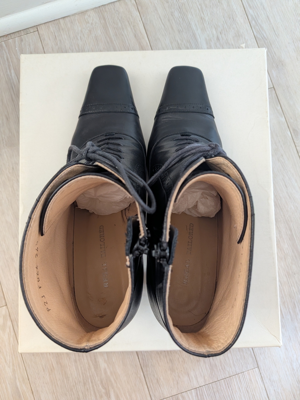 Made in Japan REGAL Leather Lace-Up Ankle Boots US 7.5 (24.5cm) Vibram Soles - Picture 4 of 5